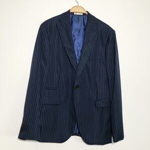 Zara Blazer Mens 40 R Blue Pin Stripe Single Button Sports Coat Jacket